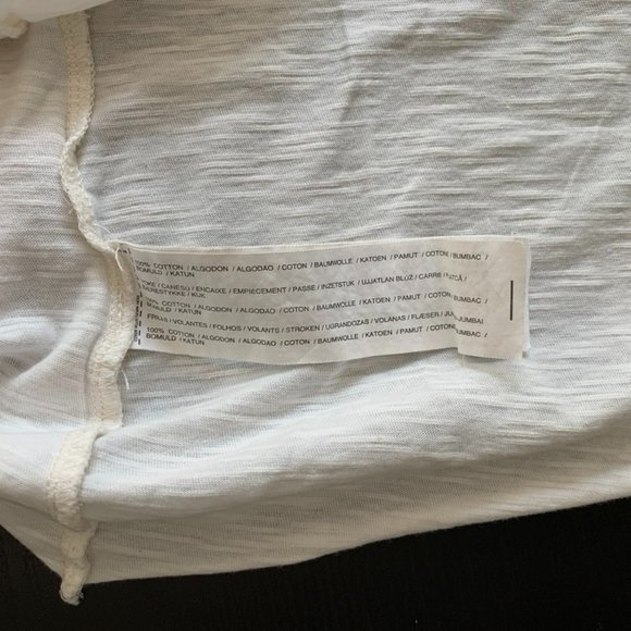 Mango Ruffled tshirt white - Picture 3 of 4